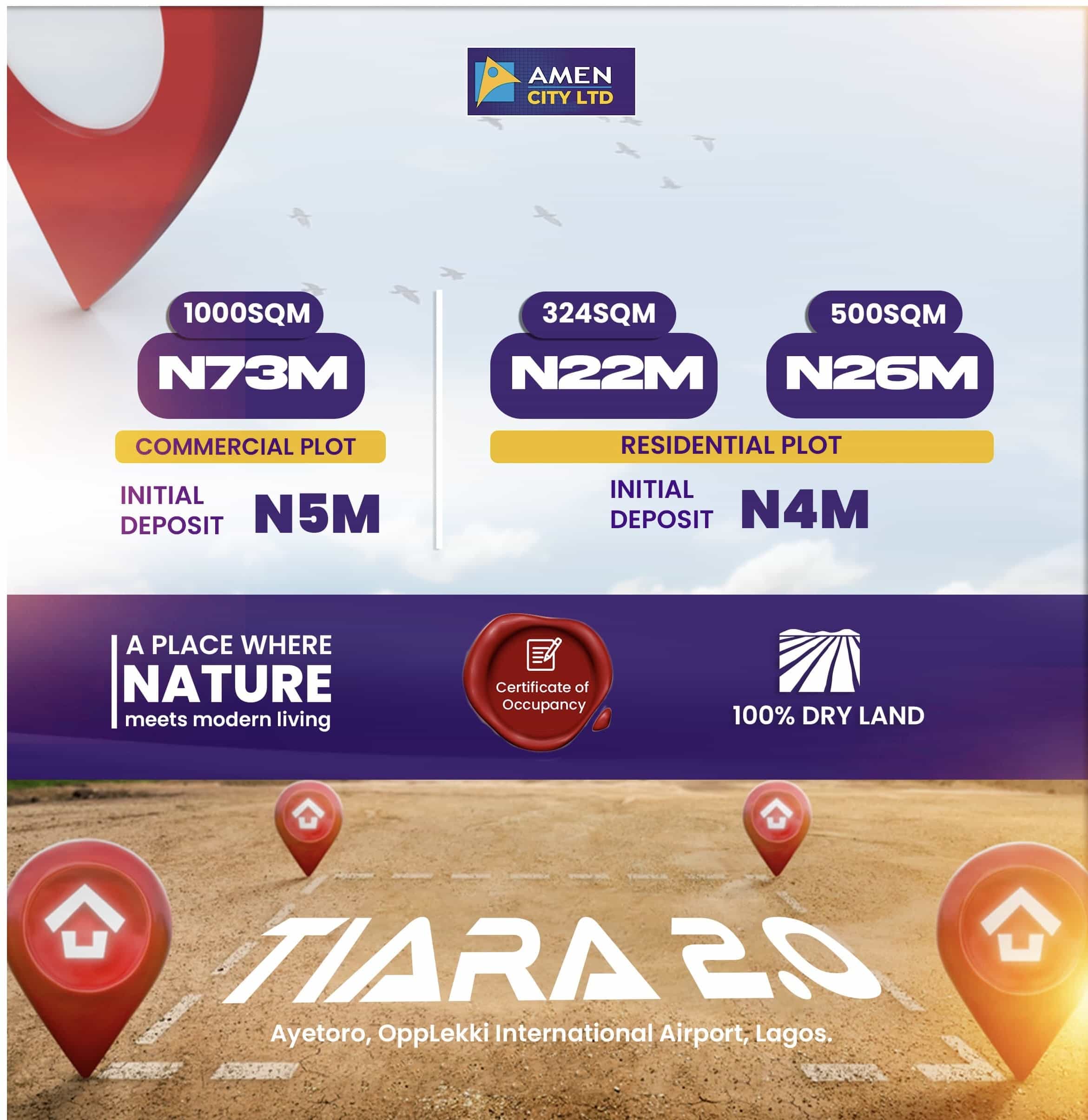 500 Square Meter land in Tiara 2.0 Estate