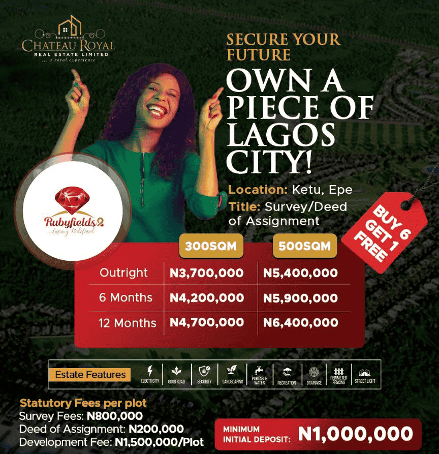 Affordable Land for sale in Rubyfields Estate-Epe